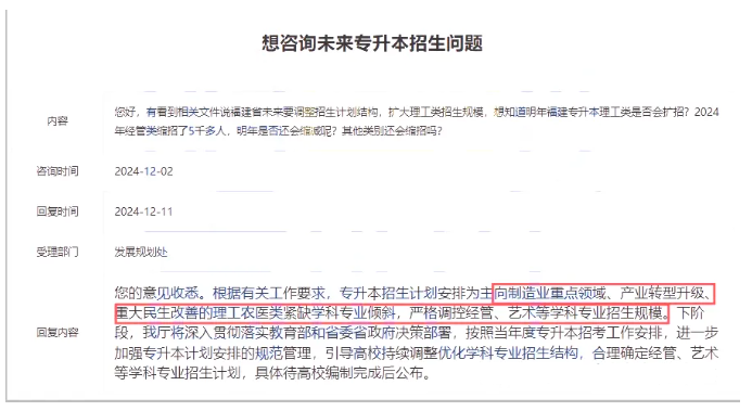 福建专升本招生问题