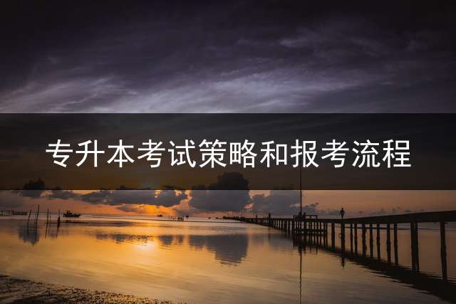 专升本考试策略和报考流程？