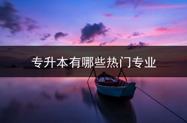 专升本有哪些热门专业？