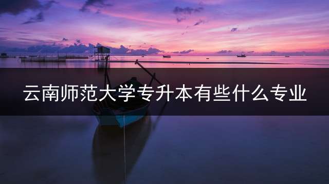 云南师范大学专升本有些什么专业？ 云南师范大学高职本科有哪些专业？