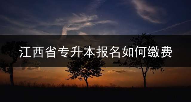 江西省专升本报名如何缴费？