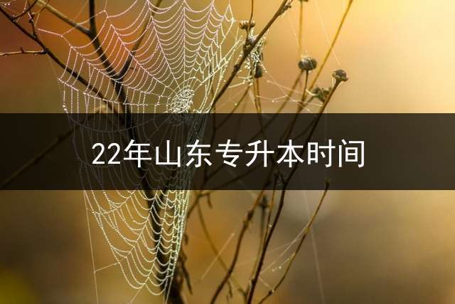 22年山东专升本时间？ 山东专升本的考试时间一般在几月份啊？