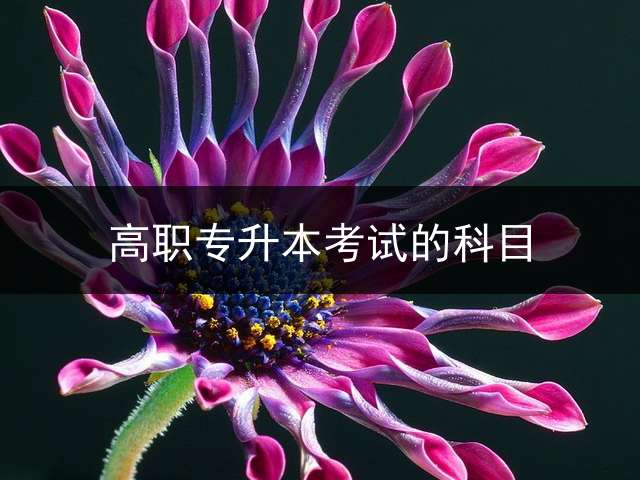 高职专升本考试的科目？
