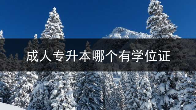 成人专升本哪个有学位证？