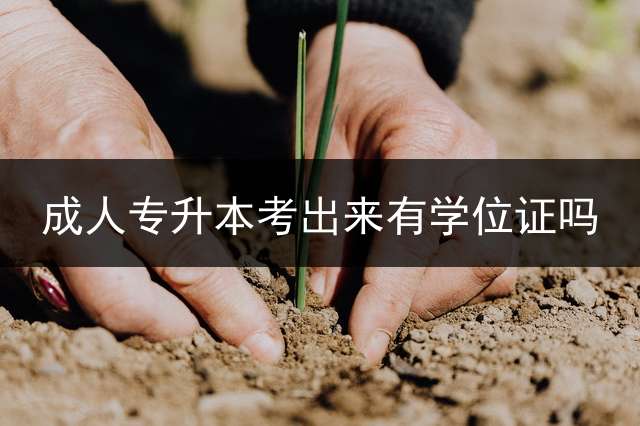 成人专升本考出来有学位证吗？