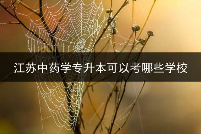 江苏中药学专升本可以考哪些学校？
