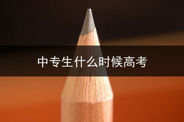 中专生什么时候高考？