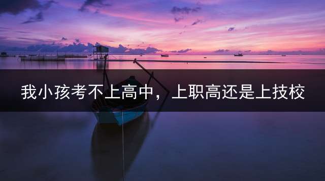 我小孩考不上高中，上职高还是上技校？