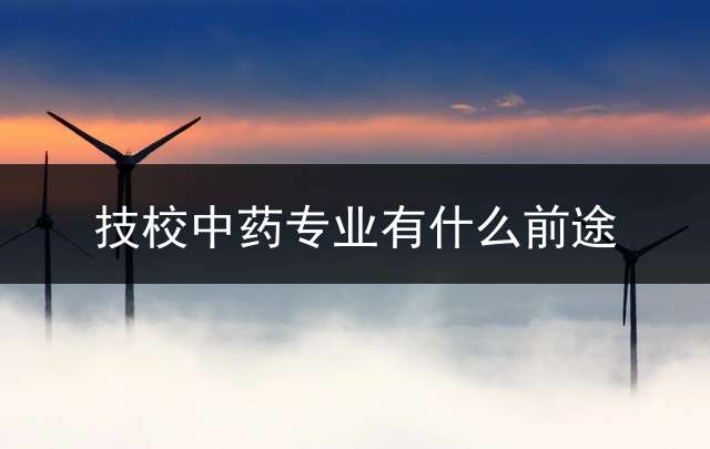 技校中药专业有什么前途？