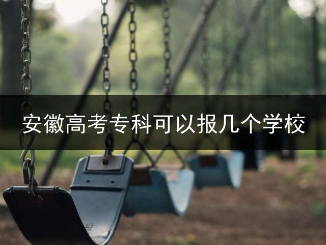 安徽高考专科可以报几个学校？