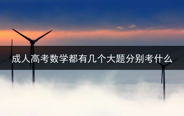成人高考数学都有几个大题？分别考什么？