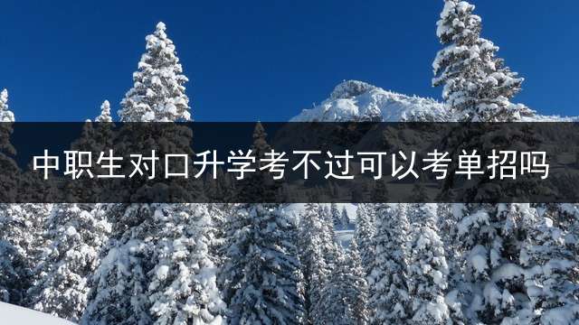 中职生对口升学考不过可以考单招吗？