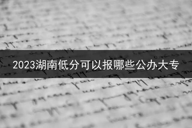 2023湖南低分可以报哪些公办大专？