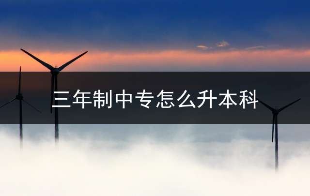 三年制中专怎么升本科？