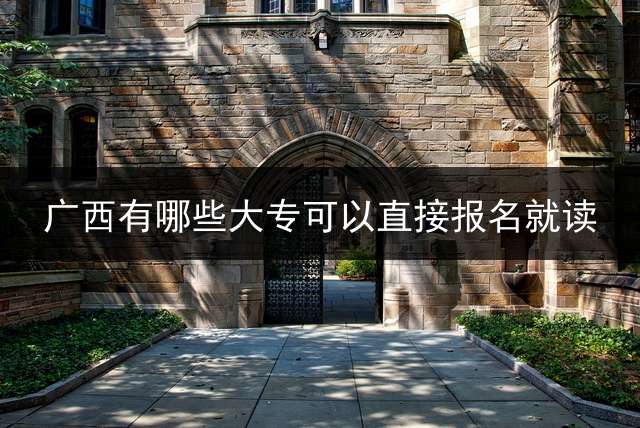 广西有哪些大专可以直接报名就读？