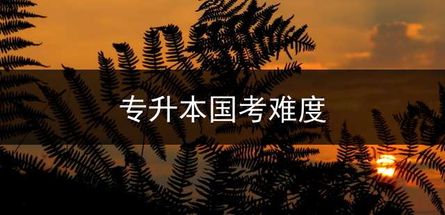 专升本国考难度？