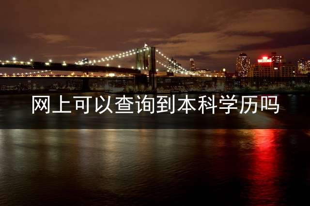 网上可以查询到本科学历吗？