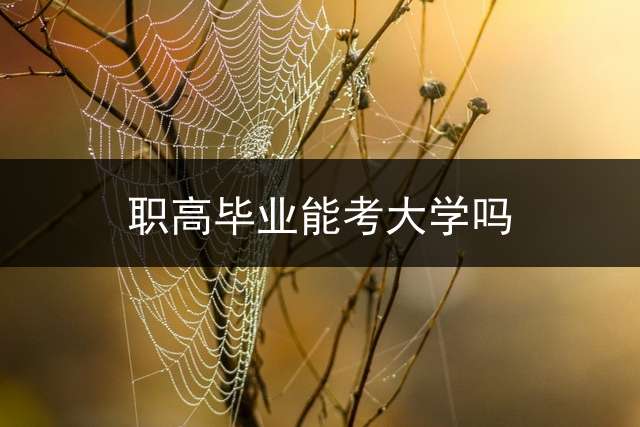 职高毕业能考大学吗？