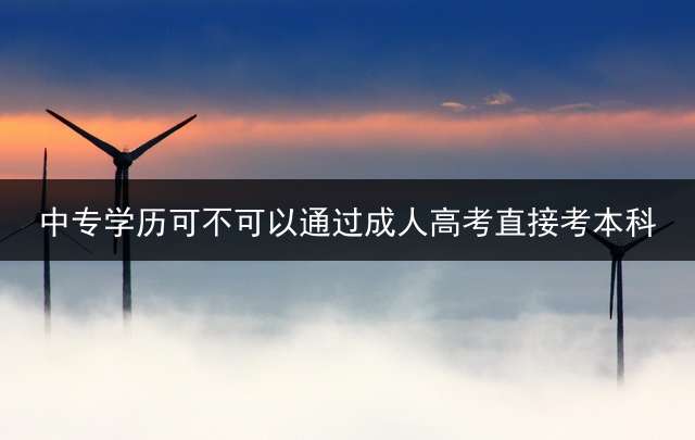中专学历可不可以通过成人高考直接考本科？ 中专自考本科可以报考山东大学吗？