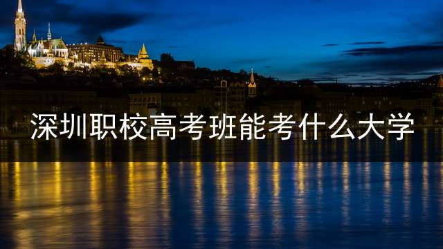 深圳职校高考班能考什么大学？