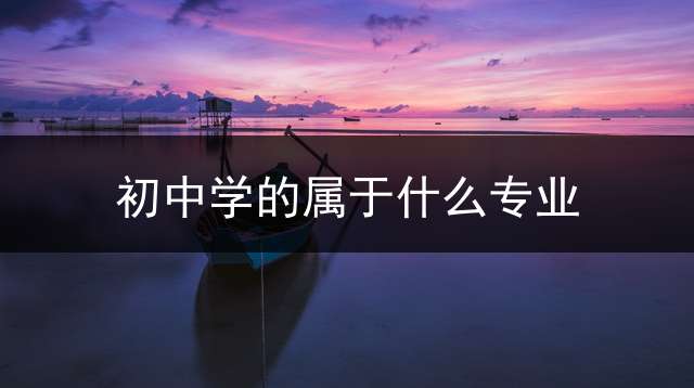 初中学的属于什么专业？