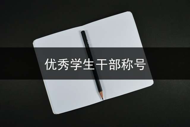 优秀学生干/部称号？