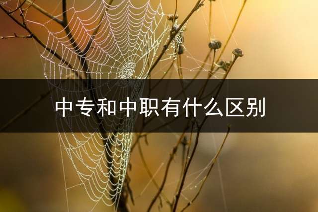 中专和中职有什么区别？