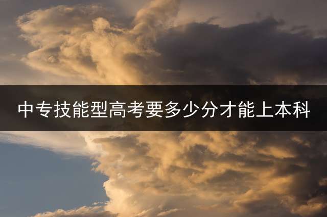 中专技能型高考要多少分才能上本科？