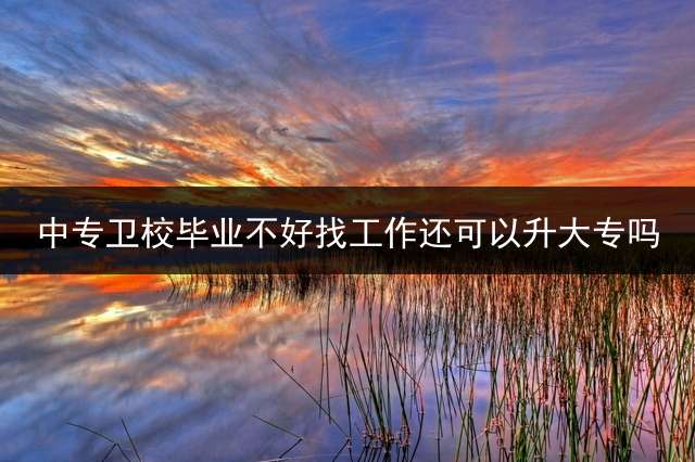 中专卫校毕业不好找工作还可以升大专吗？