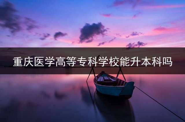 重庆医学高等专科学校能升本科吗？