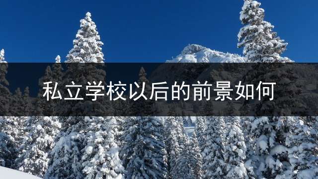 私立学校以后的前景如何？