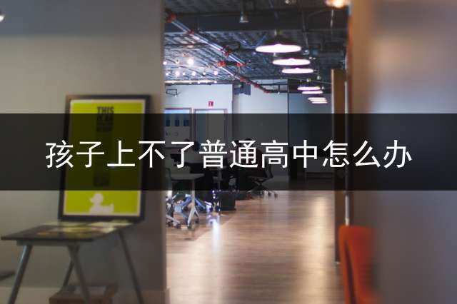 孩子上不了普通高中怎么办？