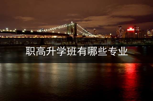 职高升学班有哪些专业？