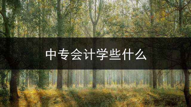 中专会计学些什么？