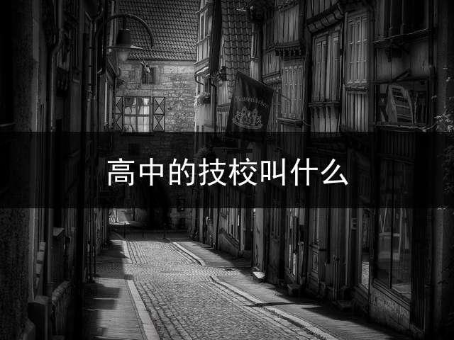 高中的技校叫什么？