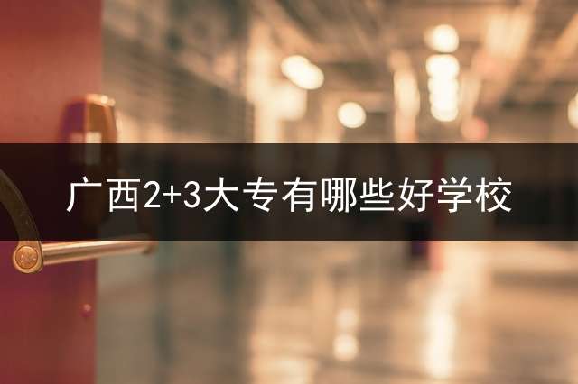 广西2+3大专有哪些好学校？