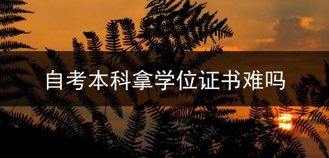 自考本科拿学位证书难吗？ 自考本科学位证申请条件？