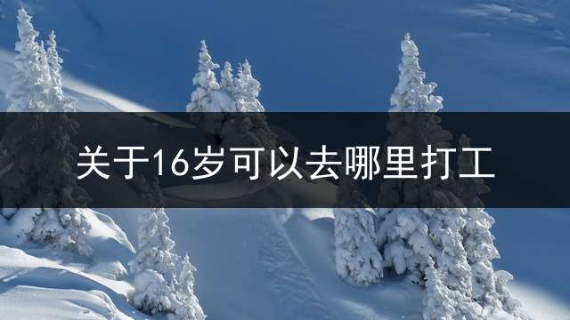关于16岁可以去哪里打工？