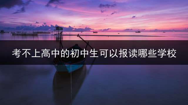 考不上高中的初中生可以报读哪些学校？