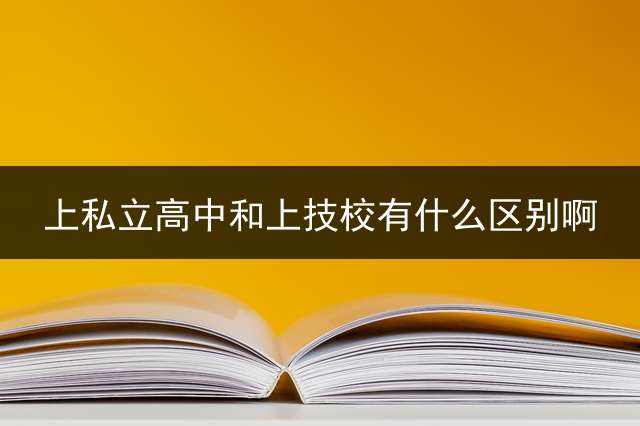 上私立高中和上技校有什么区别啊？