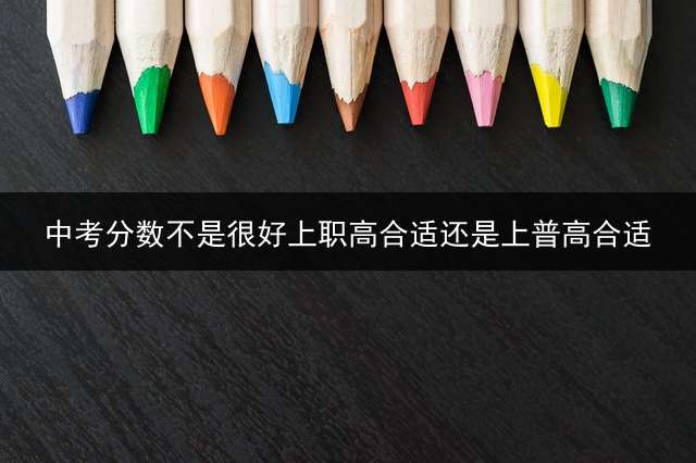 中考分数不是很好上职高合适还是上普高合适？
