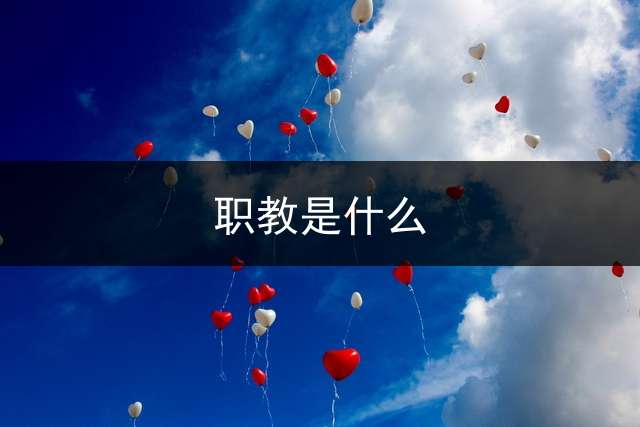职教是什么？ (什么是职教？)