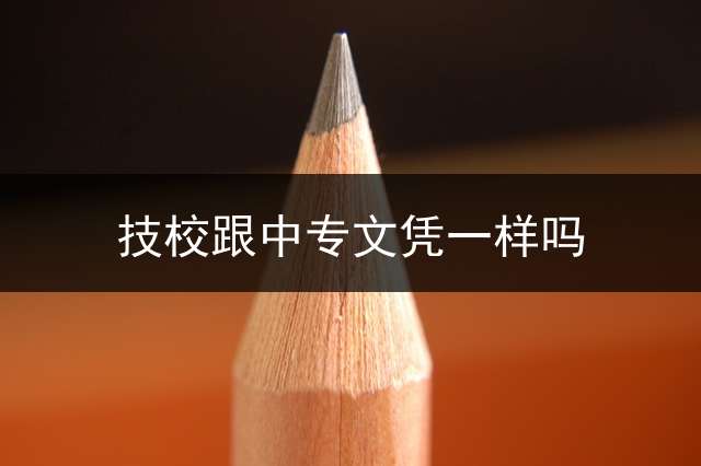 技校跟中专文凭一样吗？