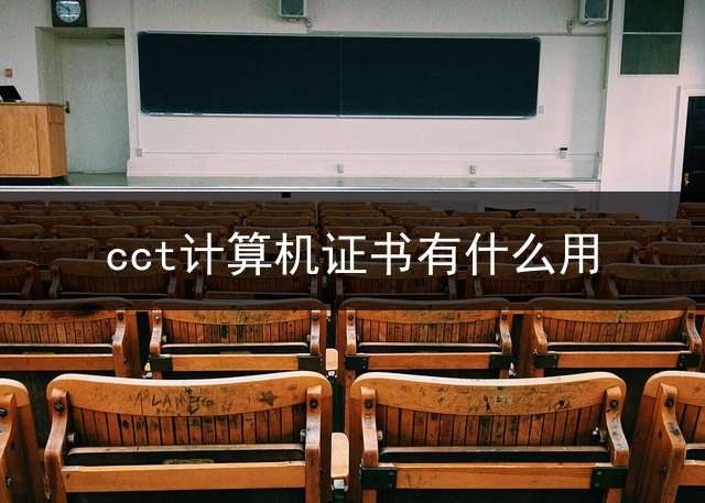 cct计算机证书有什么用？