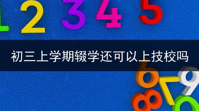 初三上学期辍学还可以上技校吗？ (如果初中辍学，适合读技校吗？你怎么看？)