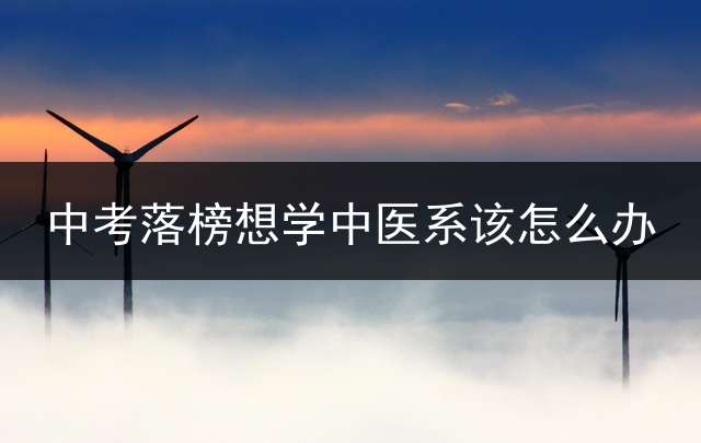 中考落榜想学中医系该怎么办？
