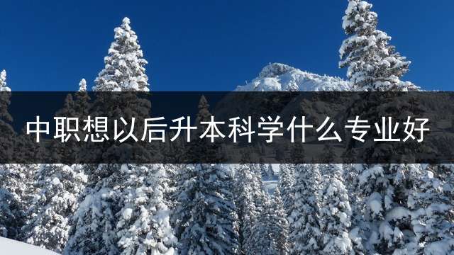 中职想以后升本科学什么专业好？
