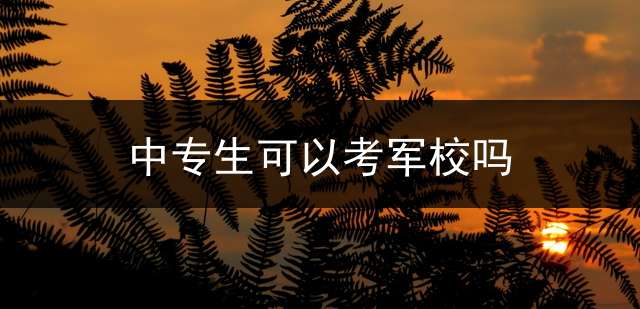 中专生可以考军校吗？