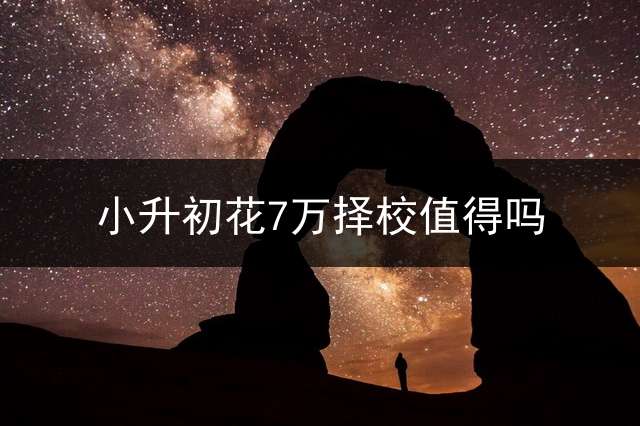 小升初花7万择校值得吗？