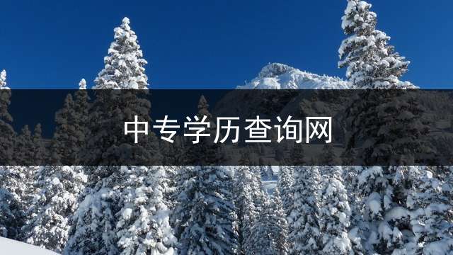 中专学历查询网？